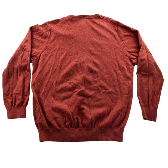 L.L.Bean Mens Sweater Size XL Pullover Classic V-Neck Cashmere Blend Red Casual - Picture 2 of 12